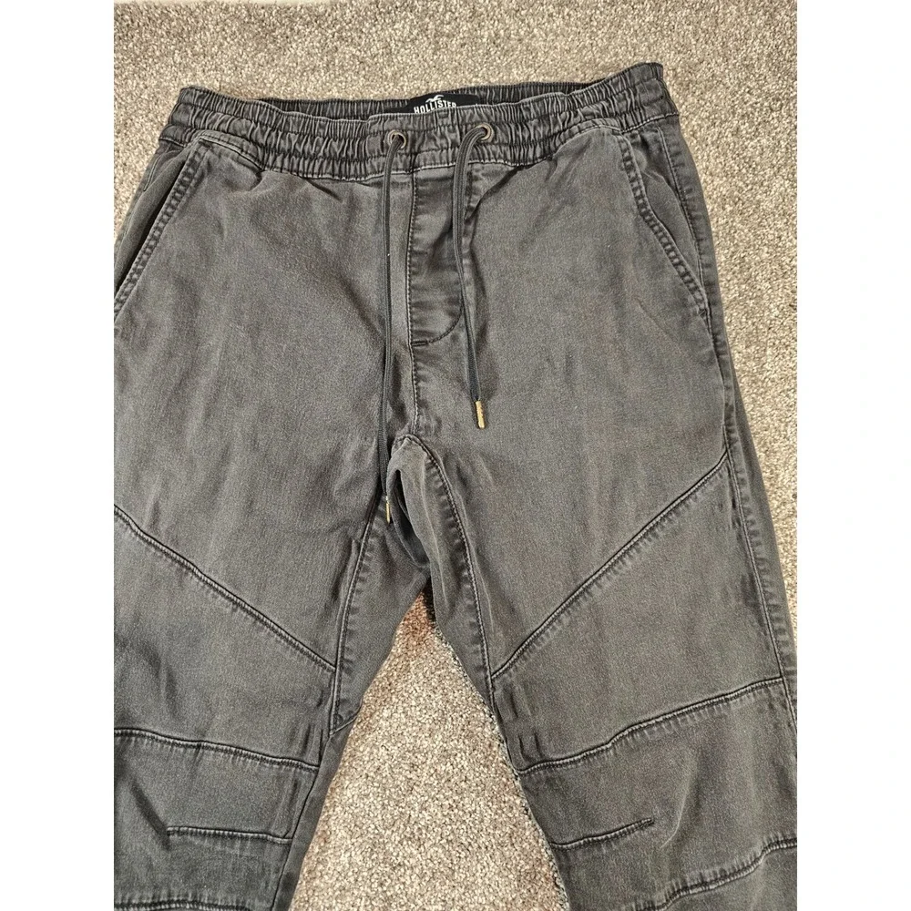 Hollister Advanced Stretch Skinny Jogger Mens Medium Washed Black Gray Pants - Picture 6 of 16